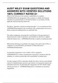 AUDIT WILEY EXAM QUESTIONS AND ANSWERS WITH VERIFIED SOLUTIONS 100&percnt; CORRECT RATED A&plus;