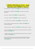 CMOM UPDATED ACTUAL   Exam   Questions and CORRECT Answers