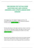 ORD DRIVING TEST ACTUAL EXAM QUESTIONS AND 100&percnt; VERIFIED ANSWERS&vert;&vert;2025 UPDATE&vert;&vert;BRAND NEW VERSION&excl;