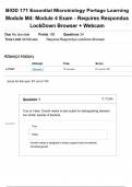 BIOD 171 Essential Microbiology Portage Learning Module M4&colon; Module 4 Exam - Requires Respondus LockDown Browser &plus; Webcam
