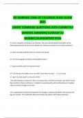 ATI NURSING CARE OF CHILDREN  Latest Practice Questions 2025 &vert; Verified and Graded A&plus;