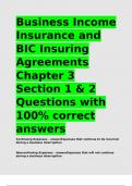 Business Income Insurance and BIC Insuring Agreements Chapter 3 Section 1 & 2 Questions with 100&percnt; correct answers