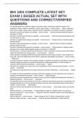 BIO 1001 COMPLETE LATEST SET EXAM 1 BASED ACTUAL SET WITH QUESTIONS AND CORRECT&sol;VERIFIED ANSWERS