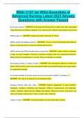 WGU C157 for WGU-Essentials of Advanced Nursing Latest 2025 Already  Questions with Answer Passed 