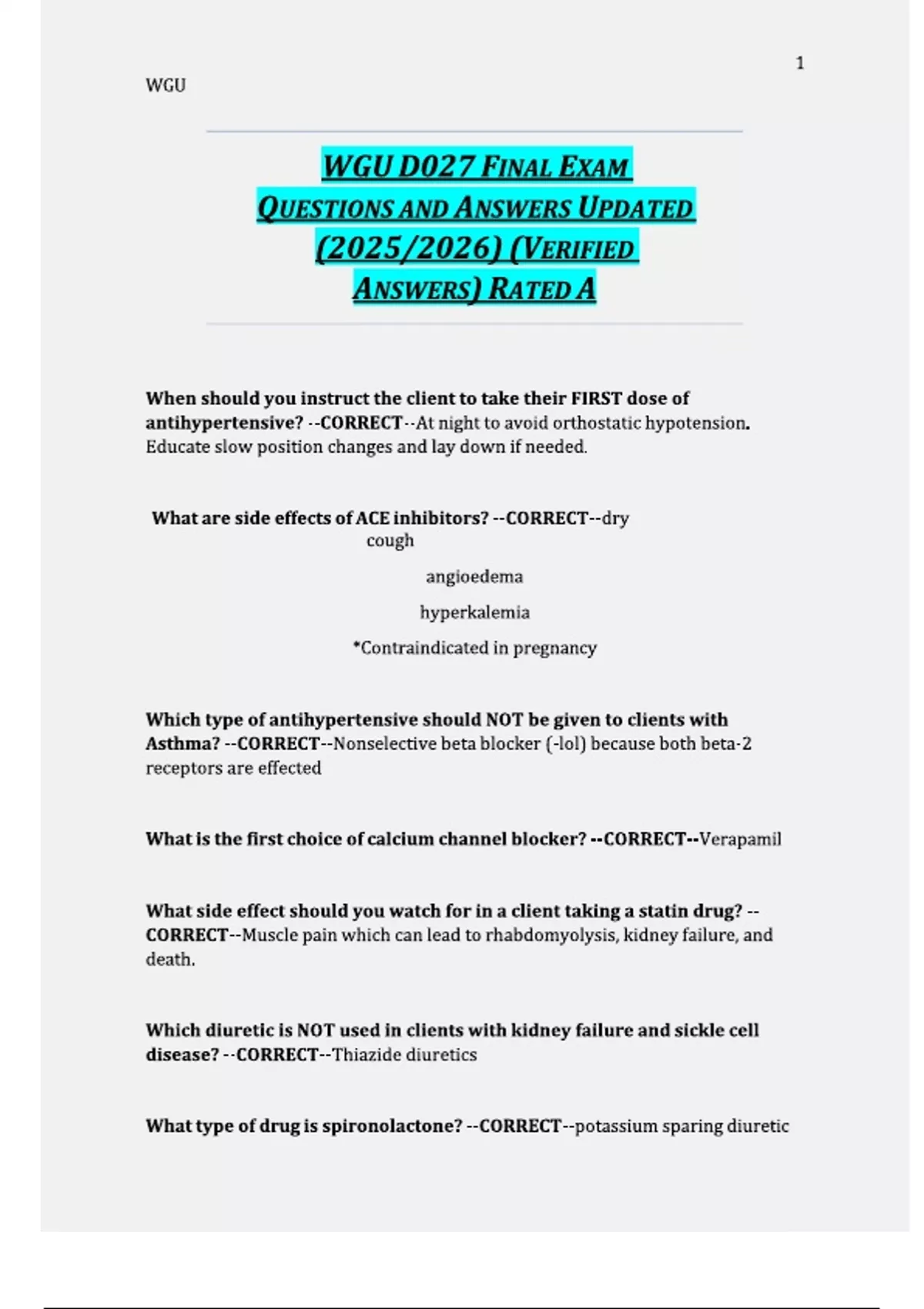WGU D027 FINAL EXAM QUESTIONS AND ANSWERS UPDATED (2025/2026) (VERIFIED ...