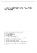 ACCUPLACER TEST WITH FULL PACK SOLUTIONS