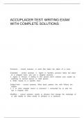 Accuplacer Test Writing exam with complete solutions