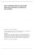 NEXT GENERATION ACCUPLACER WRITING EXAM WITH COMPLETE SOLUTIONS