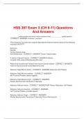 HSS 387 Exam 3 &lpar;CH 8-11&rpar; Questions  And Answers