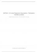 The MAT 240 Module 3&period;2 focuses on Linear Regression Assumptions&period; Students are expected to understand key assumptions such as linearity&comma; homoscedasticity&comma; normality of residuals&comma; and independence&period; Through zyBooks participation activities&comma; students analyze 