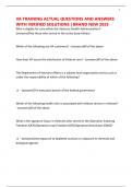 VA TRAINING ACTUAL QUESTIONS AND ANSWERS WITH VERIFIED SOLUTIONS &vert; BRAND NEW 2025