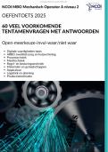 NCOI Oefentoets MBO Mechanisch Operator A niveau 2 - 60 veel voorkomende Q&A