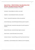 Special Area - World Scholars Cup Questions And Answers &lpar;Verified Answers&rpar; New 2025