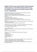 NR605&sol; NR 605 &lpar;Latest Update 2024&sol; 2025&rpar; Diagnosis & Management in Psychiatric-Mental Health across the Lifespan &vert; Questions and Verified Answers&vert; 100&percnt; Correct- Chamberlain