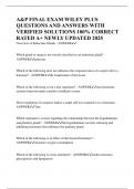 A&P FINAL EXAM WILEY PLUS QUESTIONS AND ANSWERS WITH VERIFIED SOLUTIONS 100&percnt; CORRECT RATED A&plus; NEWLY UPDATED 2025