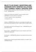 WILEY PLUS EXAM 3 QUESTIONS AND ANSWERS WITH VERIFIED SOLUTIONS 100&percnt; CORRECT NEWLY UPDATED 2025