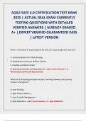 AGILE SAFE 6&period;0 CERTIFICATION TEST BANK  2025 &vert; ACTUAL REAL EXAM CURRENTLY  TESTING QUESTIONS WITH DETAILED  VERIFIED ANSWERS &vert; ALREADY GRADED  A&plus; &vert; EXPERT VERIFIED GUARANTEED PASS  &vert; LATEST VERSION 