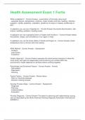 Health Assessment Exam 1 Fortis 2025 Questions with Correct Answers&vert;New Version with complete solutions