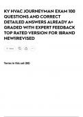 KY HVAC JOURNEYMAN EXAM 100 QUESTIONS AND CORRECT DETAILED ANSWERS ALREADY A&plus; GRADED WITH EXPERT FEEDBACK TOP RATED VERSION FOR &vert;BRAND NEW&excl;&vert;REVISED