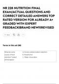 NR 228 NUTRITION FINAL EXAM&sol;ACTUAL QUESTIONS AND CORRECT DETAILED ANSWERS TOP RATED VERSION FOR ALREADY A&plus; GRADED WITH EXPERT FEEDBACK&vert;BRAND NEW&excl;&excl;&vert;REVISED