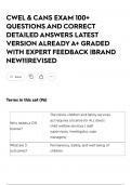 CWEL & CANS EXAM 100&plus; QUESTIONS AND CORRECT DETAILED ANSWERS LATEST VERSION ALREADY A&plus; GRADED WITH EXPERT FEEDBACK &vert;BRAND NEW&excl;&excl;&vert;REVISED