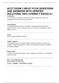 ACCT EXAM 1-WILEY PLUS QUESTIONS AND ANSWERS WITH VERIFIED SOLUTIONS 100&percnt; CORRECT RATED A&plus;