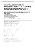 WILEY PLUS MIDTERM EXAM CHAPTERS 1-6&lpar;FINICAL ACCOUNTING&rpar; QUESTIONS AND ANSWERS WITH VERIFIED SOLUTIONS &lpar;GRADED A&plus;&rpar;