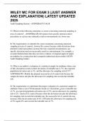 WILEY MC FOR EXAM 3 &lpar;JUST ANSWER AND EXPLANATION&rpar; LATEST UPDATED 2025