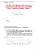 WGU D094 DJM4 Educational Psychology and Development of Children and Adolescents Task 1 &vert;Latest Update with Complete Solution