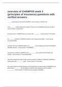  overview of CHAMPVA week 3 &lpar;principles of insurance&rpar; questions with verified answers