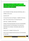 REVISED PENAL CODE &lpar;ART&period; 1-113&rpar;  2024&sol;2025 Exam Questions and Correct  Answers &vert; New Update