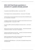 HCA 110 Final Exam questions n answers A&plus; graded already passed