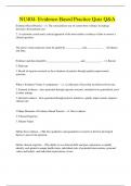 NU404- Evidence-Based Practice Quiz Q&A