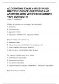 ACCOUNTING EXAM 3- WILEY PLUS MULTIPLE CHOICE QUESTIONS AND ANSWERS WITH VERIFIED SOLUTIONS 100&percnt; CORRECT&excl;&excl;&excl;