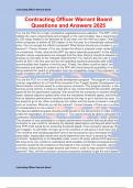 Contracting Officer Warrant Board Questions and Answers 2025
