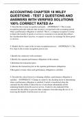 ACCOUNTING CHAPTER 18 WILEY QUESTIONS - TEST 2 QUESTIONS AND ANSWERS WITH VERIFIED SOLUTIONS 100&percnt; CORRECT RATED A&plus;