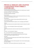 PHYSICAL THERAPY AIDE CHAPTER 1-4 QUESTIONS WITH CORRECT ANSWERS 2025&period;