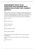 MANAGEMENT WILEY PLUS QUESTIONS AND ANSWERS WITH VERIFIED SOLUTIONS 100&percnt; CORRECT RATED A&plus; 