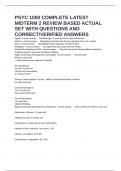 PSYC 1000 COMPLETE LATEST MIDTERM 2 REVIEW BASED ACTUAL SET WITH QUESTIONS AND CORRECT&sol;VERIFIED ANSWERS