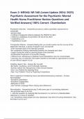 Exam 2&colon; NR548&sol; NR 548 &lpar;Latest Update 2024&sol; 2025&rpar; Psychiatric Assessment for the Psychiatric-Mental Health Nurse Practitioner Review Questions and Verified Answers&vert; 100&percnt; Correct- Chamberlain