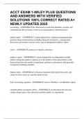ACCT EXAM 1-WILEY PLUS QUESTIONS AND ANSWERS WITH VERIFIED SOLUTIONS 100&percnt; CORRECT RATED A&plus; NEWLY UPDATED 2025