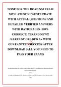 NONE FOR THE ROAD NM EXAM 2025 LATEST NEWEST UPDATE WITH ACTUAL QUESTIONS AND DETAILED VERIFIED ANSWERS WITH RATIONALES &lpar;100&percnt; CORRECT&rpar; &sol;&sol;BRAND NEW&excl;&excl; &sol;ALREADY GRADED A&plus; WITH GUARANTEED SUCCESS AFTER DOWNLOAD &lpar;ALL YOU NEED TO PASS YOUR EXAMS