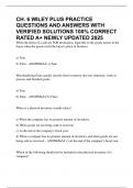 CH&period; 6 WILEY PLUS PRACTICE QUESTIONS AND ANSWERS WITH VERIFIED SOLUTIONS 100&percnt; CORRECT RATED A&plus; NEWLY UPDATED 2025