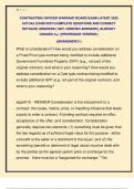 CONTRACTING OFFICER WARRANT BOARD EXAM LATEST 2025  ACTUAL EXAM WITH COMPLETE QUESTIONS AND CORRECT  DETAILED ANSWERS &lpar;100&percnt; VERIFIED ANSWERS&rpar; &vert;ALREADY  GRADED A&plus;&vert; &vert;&vert;PROFESSOR VERIFIED&vert;&vert;   &vert;&vert;BRANDNEW&excl;&excl;&excl;&vert;&vert;