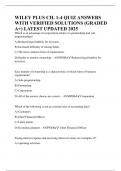 WILEY PLUS CH&period; 1-4 QUIZ ANSWERS WITH VERIFIED SOLUTIONS &lpar;GRADED A&plus;&rpar; LATEST UPDATED 2025
