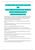  NC CORRECTIONAL OFFICER FINAL EXAM GUIDE 2025 PACKAGE
