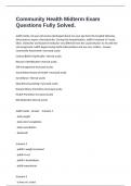 Community Health Midterm Exam Questions Fully Solved&period;