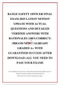  RANGE SAFETY OFFICER FINAL EXAM 2025 LATEST NEWEST UPDATE WITH ACTUAL QUESTIONS AND DETAILED VERIFIED ANSWERS WITH RATIONALES &lpar;100&percnt;CORRECT&rpar; &sol;&sol;BRAND NEW&excl;&excl; &sol;ALREADY GRADED A&plus; WITH GUARANTEED SUCCESS AFTER DOWNLOAD &lpar;ALL YOU NEED TO PASS YOUR EXAMS