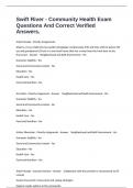 Swift River - Community Health Exam Questions And Correct Verified  Answers&period;