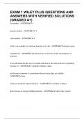 EXAM 1 WILEY PLUS QUESTIONS AND ANSWERS WITH VERIFIED SOLUTIONS &lpar;GRADED A&plus;&rpar;